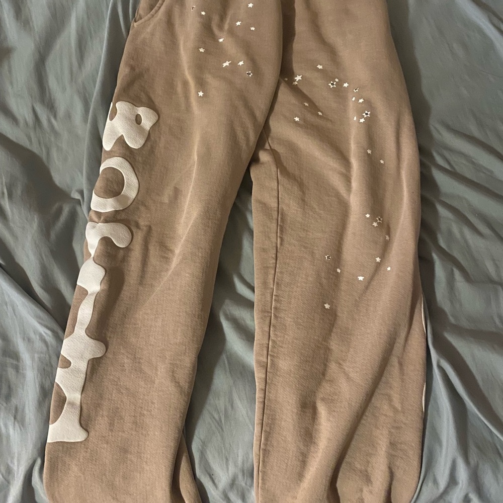 SP5DER Beige Sweatpants